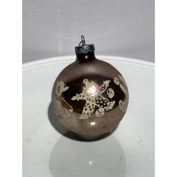 Amazing vintage Shiny Brite stenciled Christmas ball, toys; so cute - Picture 1 of 5